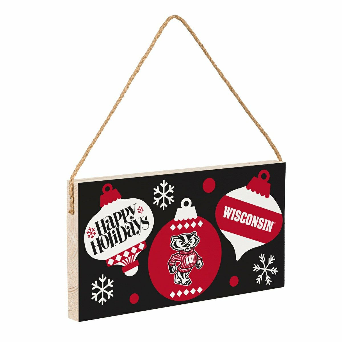 University of Wisconsin-Madison Holiday Wood Wall Sign, 6x11, Collegiate, Home
