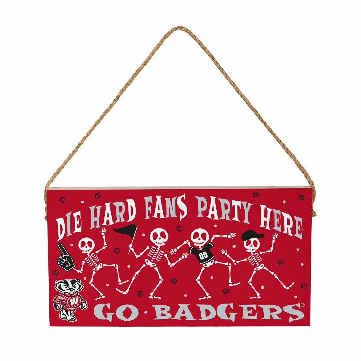 University of Wisconsin-Madison Halloween Wood Wall Sign, 6x11, Collegiate, Home