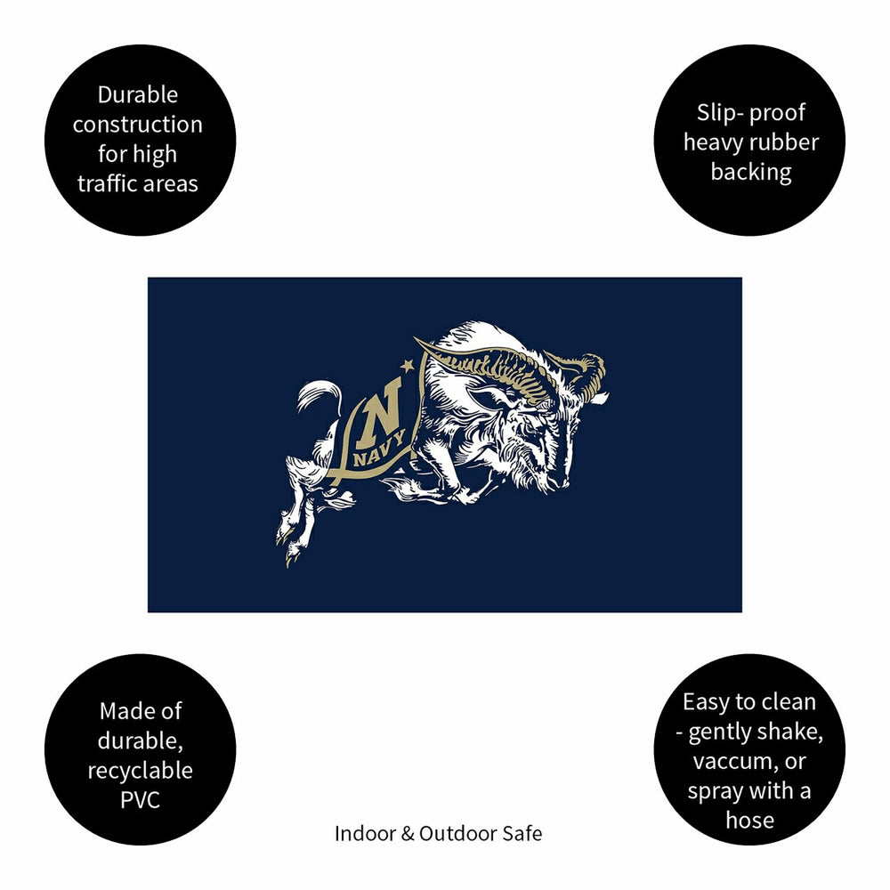 Full Color PVC Mat, 16" x 28", US Naval Academy, Collegiate