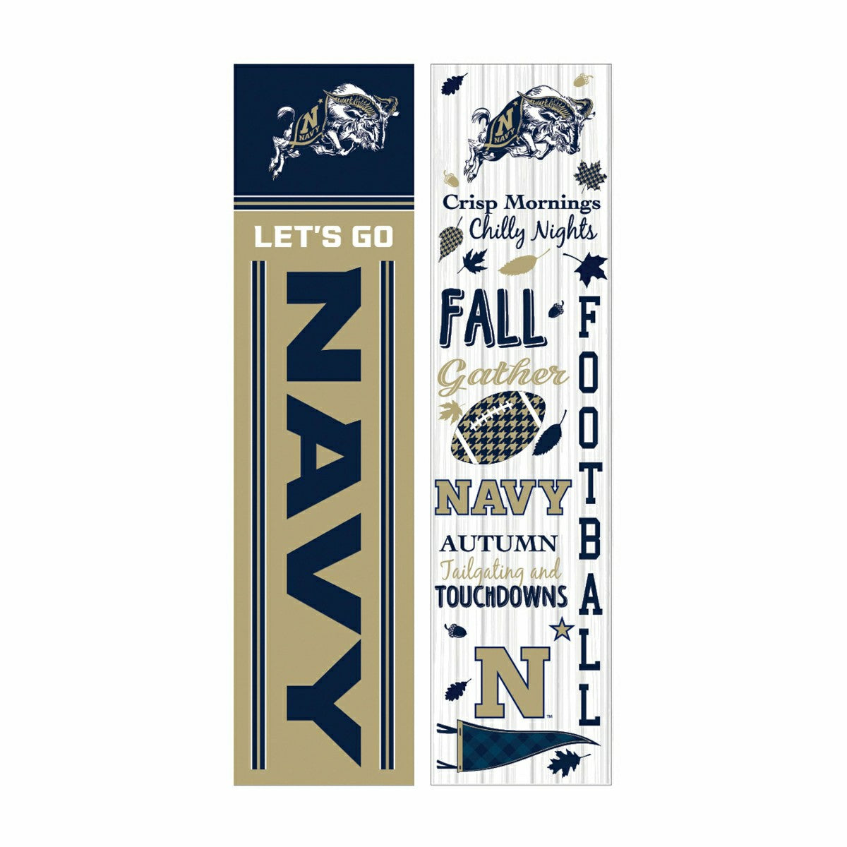 46" Double Sided Leaner, US Naval Academy, Fall Seasonal, Collegiate, Home