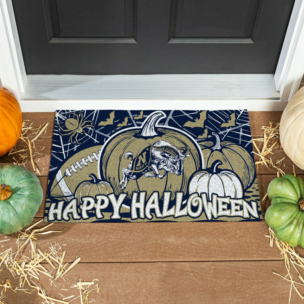 US Naval Academy Halloween PVC Mat, 28"x16", Collegiate