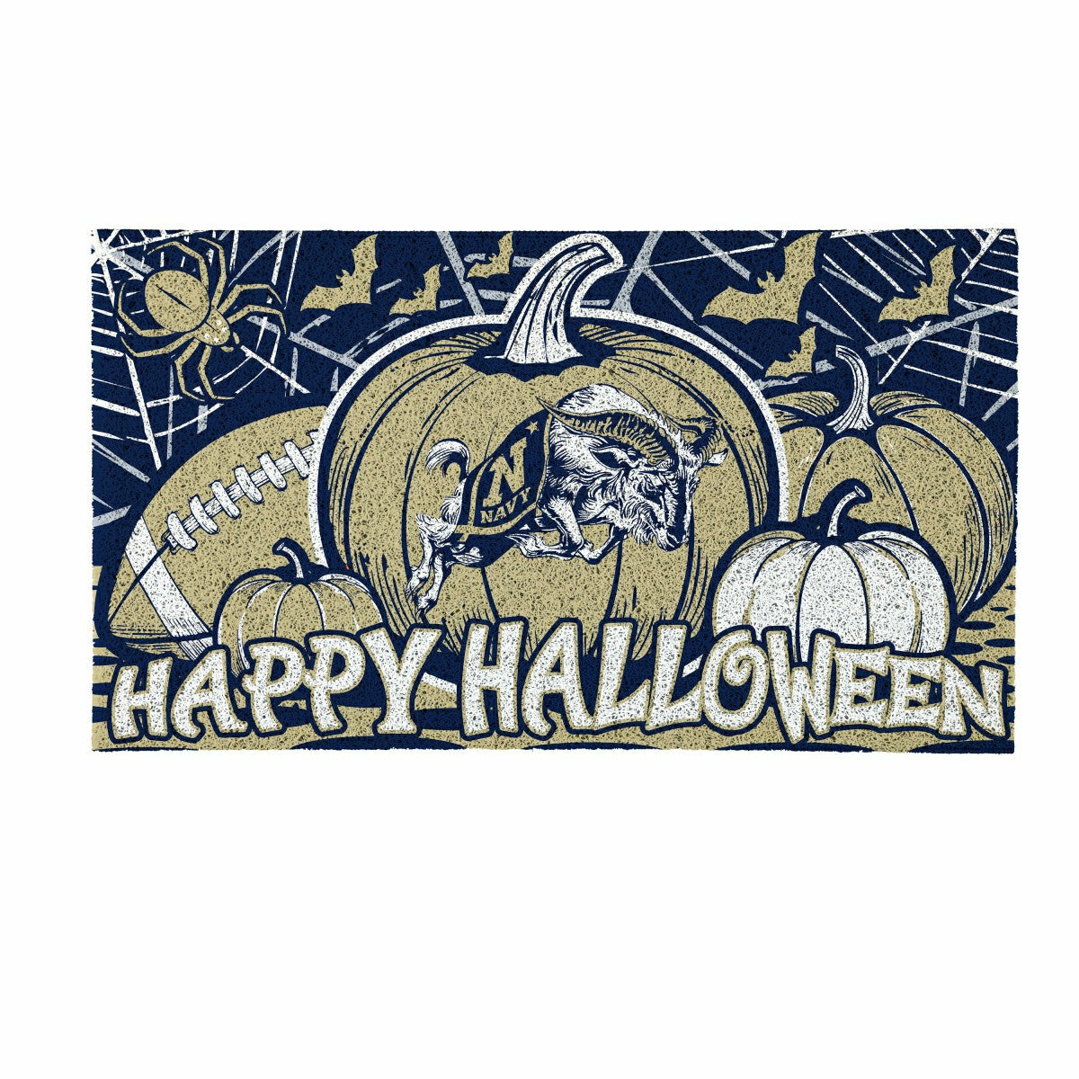 US Naval Academy Halloween PVC Mat, 28"x16", Collegiate