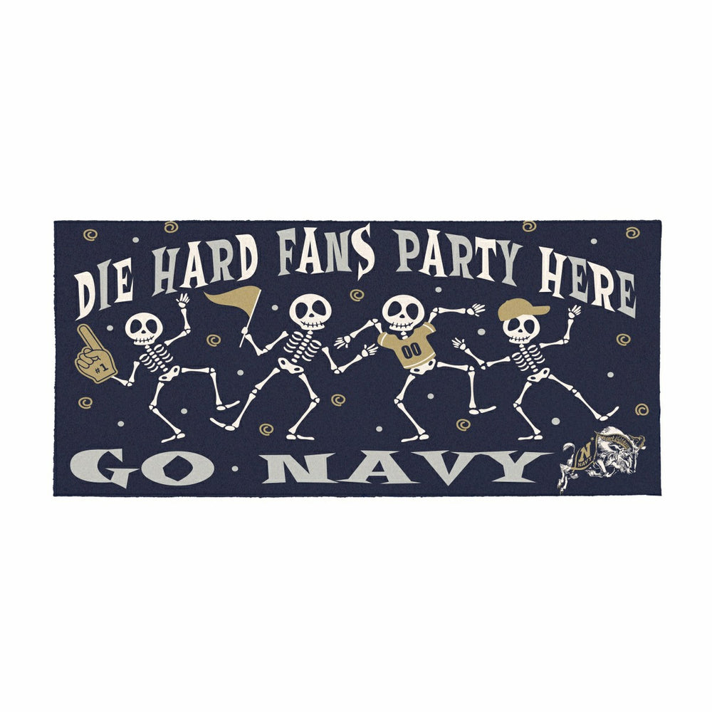 US Naval Academy Flocked Coir Halloween Sassafras Switch Mat, 22"x10", Collegiate