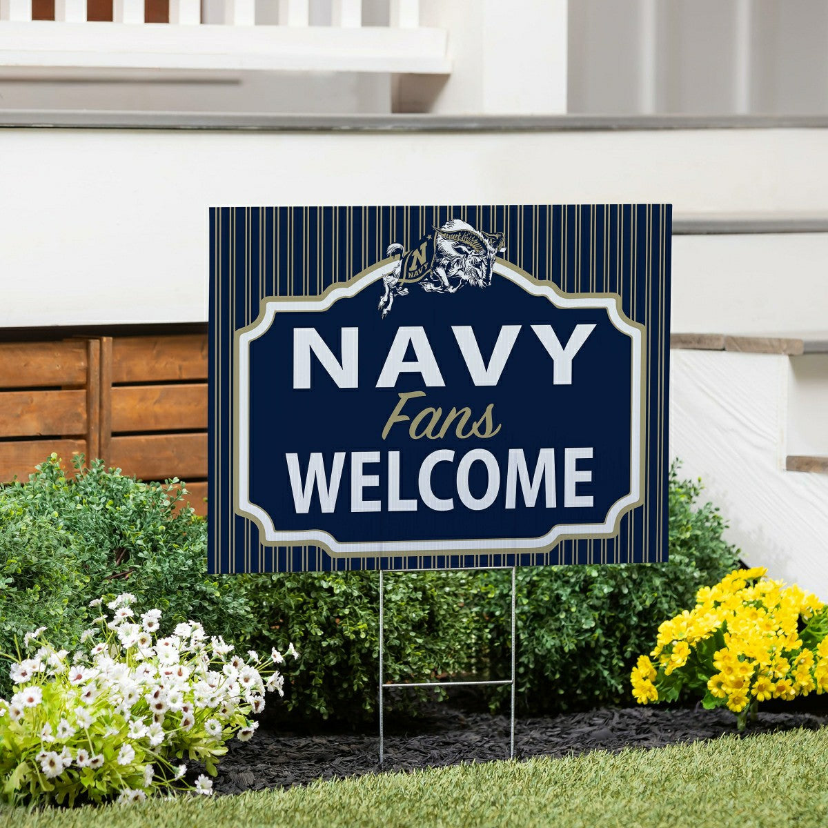 US Naval Academy Coroplast Yard Sign, "Fans Welcome", Collegiate, Home