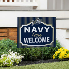 US Naval Academy Coroplast Yard Sign, "Fans Welcome", Collegiate, Home
