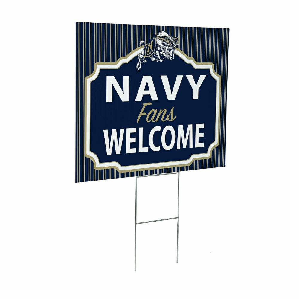 US Naval Academy Coroplast Yard Sign, "Fans Welcome", Collegiate, Home