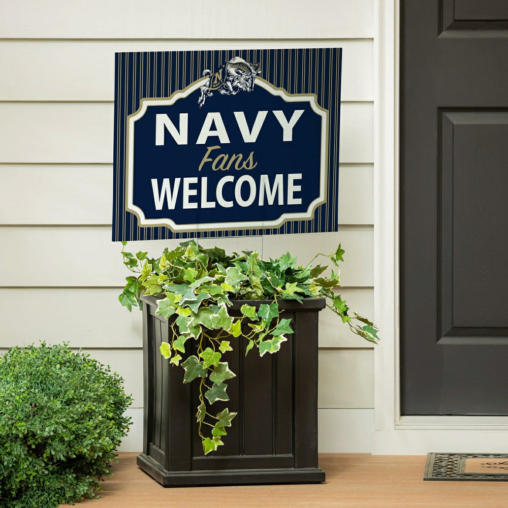US Naval Academy Coroplast Yard Sign, "Fans Welcome", Collegiate, Home