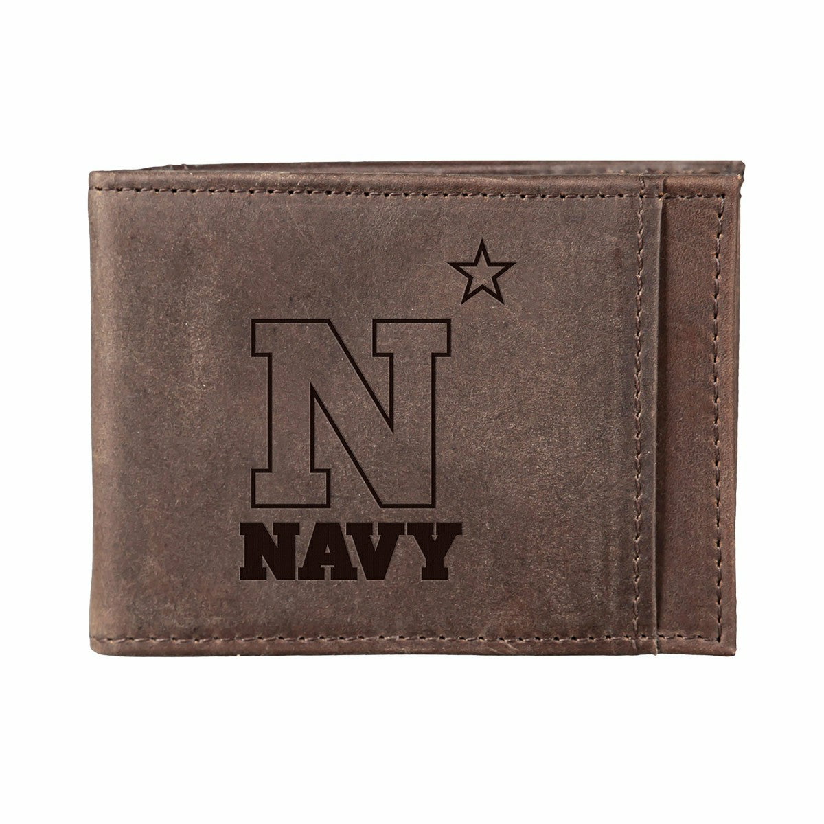 Front Pocket Wallet w/ RFID Blocking, US Naval Academy, Brown, Collegiate, Home