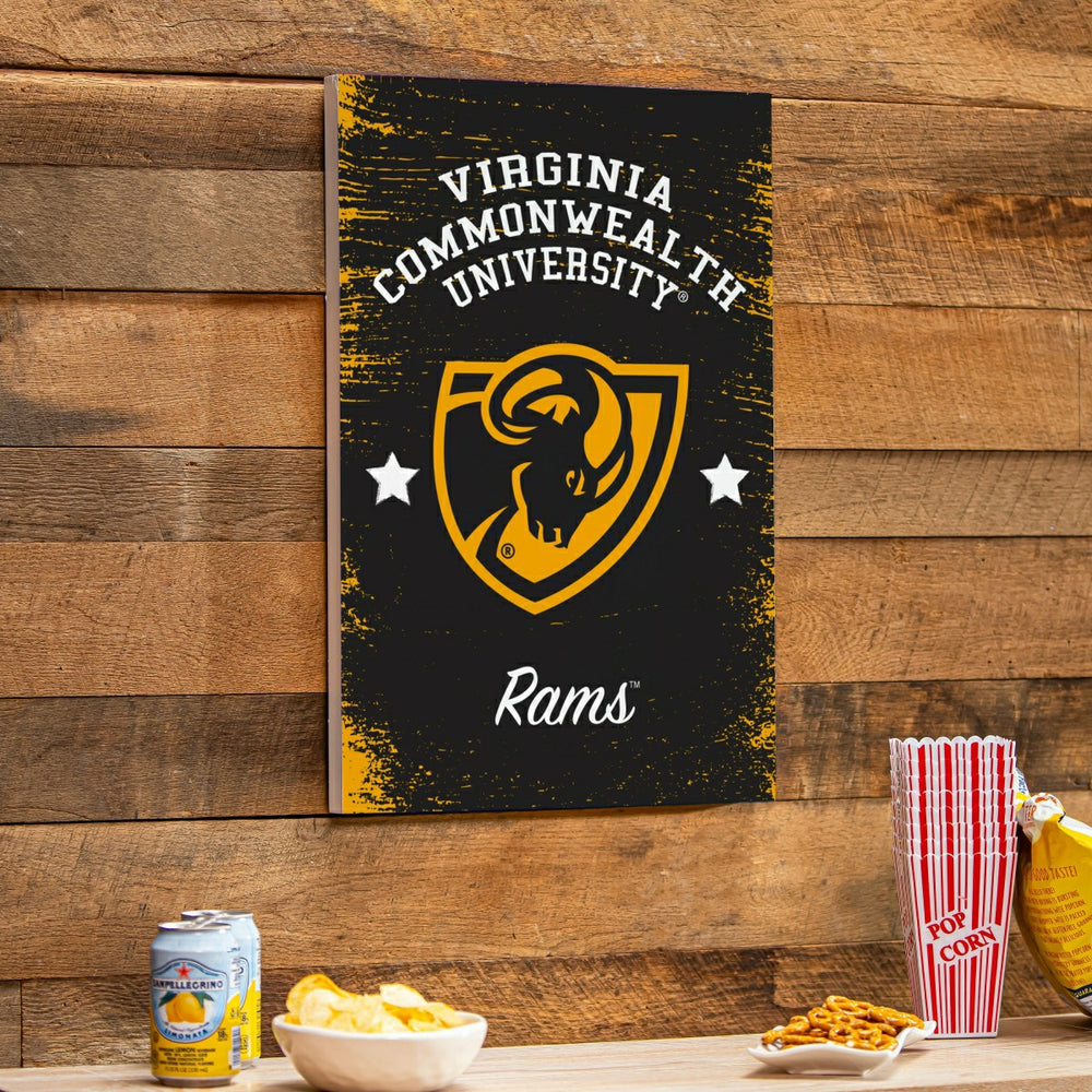 Virginia Commonwealth University Wood Wall Sign, 16x24, Collegiate, Home