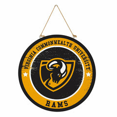 Virginia Commonwealth University Round Door Décor with Hanging Rope, 1, Collegiate, Home