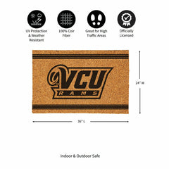 Virginia Commonwealth University Large One Color Coir Mat, 36"x24", Collegiate