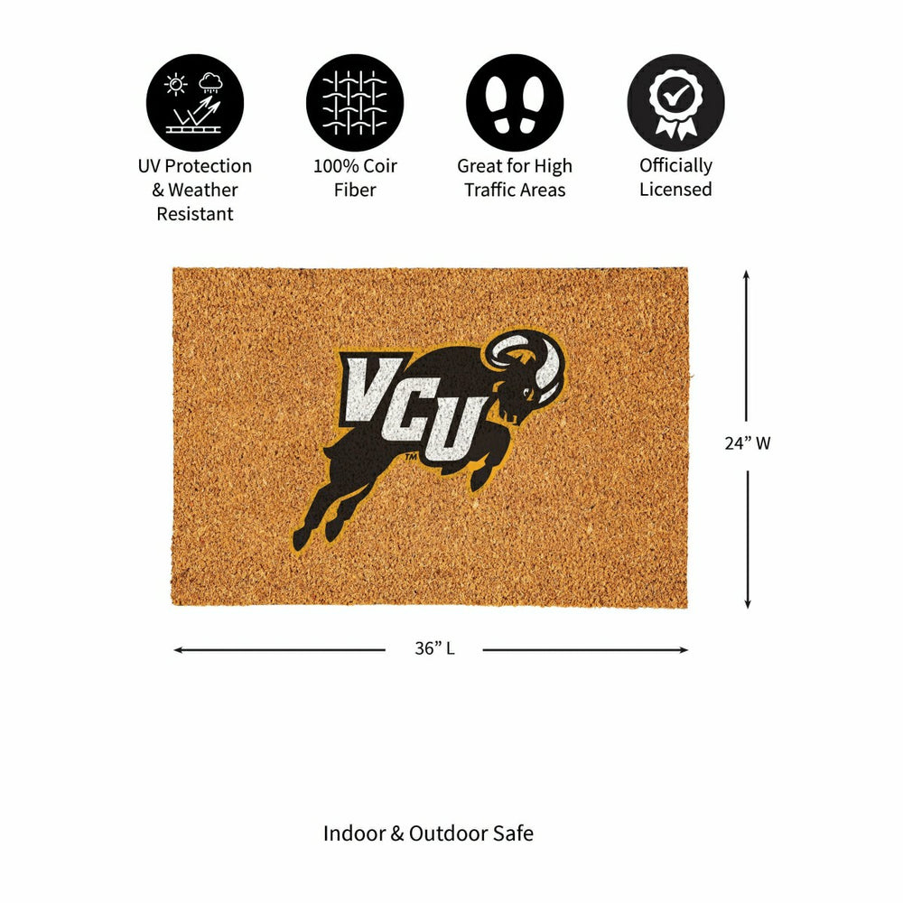 Virginia Commonwealth University Large Full Color Coir Mat, 36"x24", Collegiate