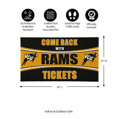 28" x 16" PVC Trapper Mat, Come Back with Tickets, Virginia Commonweal, Collegiate