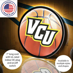LED Wall Decor, Round, Med, VCU Basketball, Collegiate, Home