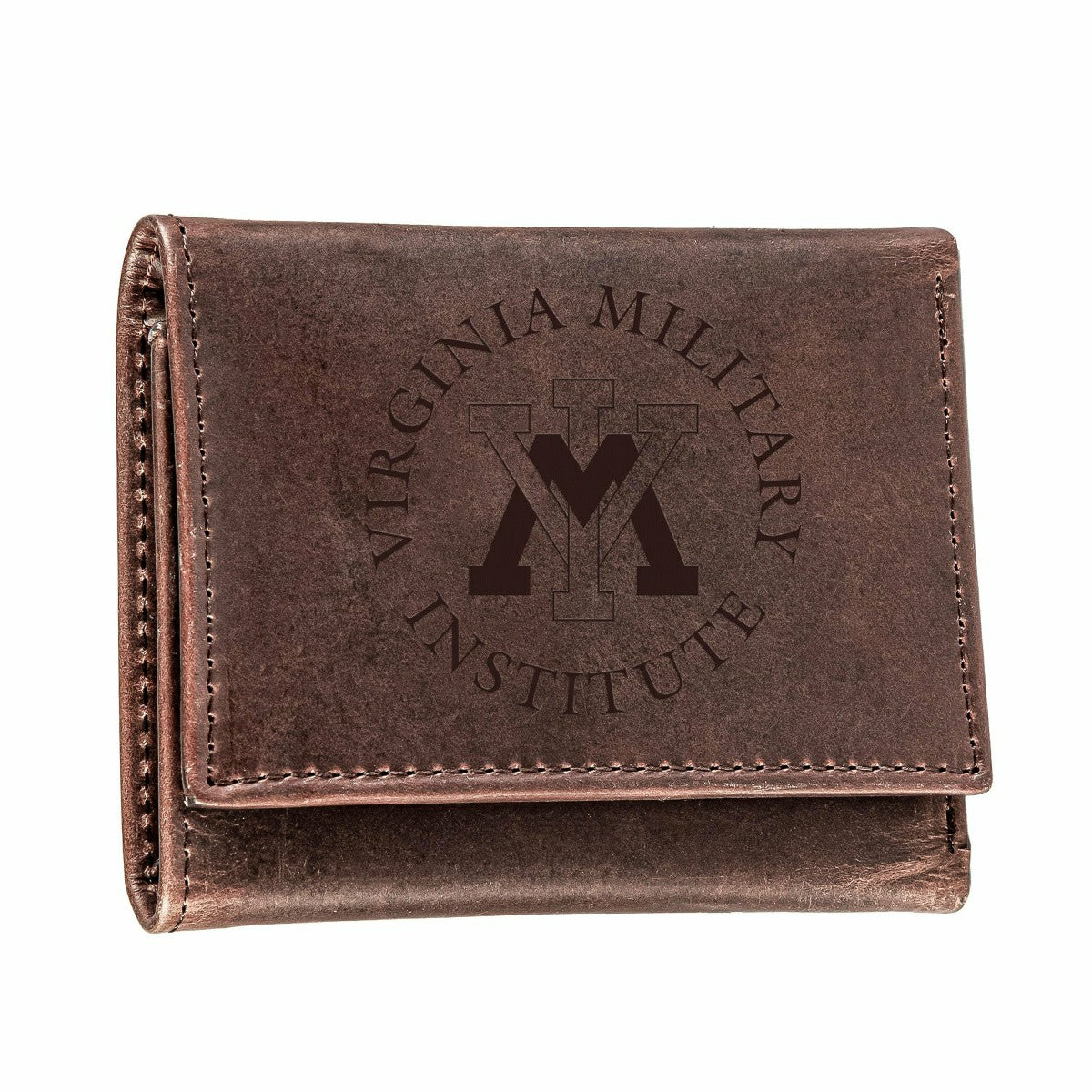 Virginia Military Institute (VMI), Tri-Fold Wallet, Brown, CH, 100% Ge, Collegiate, Home