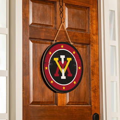 Virginia Military Institute Round Door Décor with Hanging Rope, 18x18, Collegiate, Home