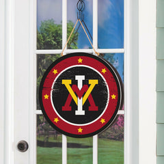 Virginia Military Institute Round Door Décor with Hanging Rope, 18x18, Collegiate, Home