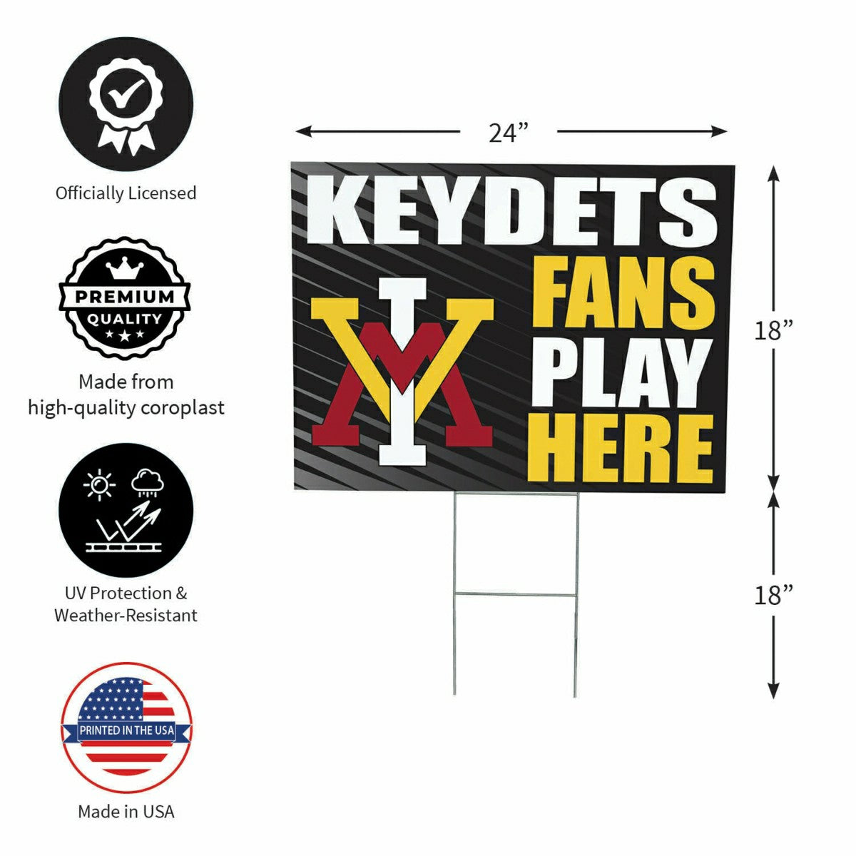 Virginia Military Institute Coroplast Yard Sign "Fans Play Here", Collegiate, Home