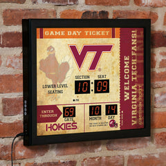 Virginia Tech Bluetooth Ticket Stub Wall Clock, Collegiate, Home