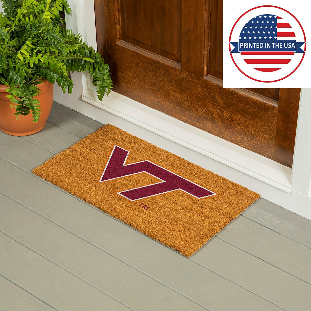Coir Mat, 16"x28", Virginia Tech, Collegiate