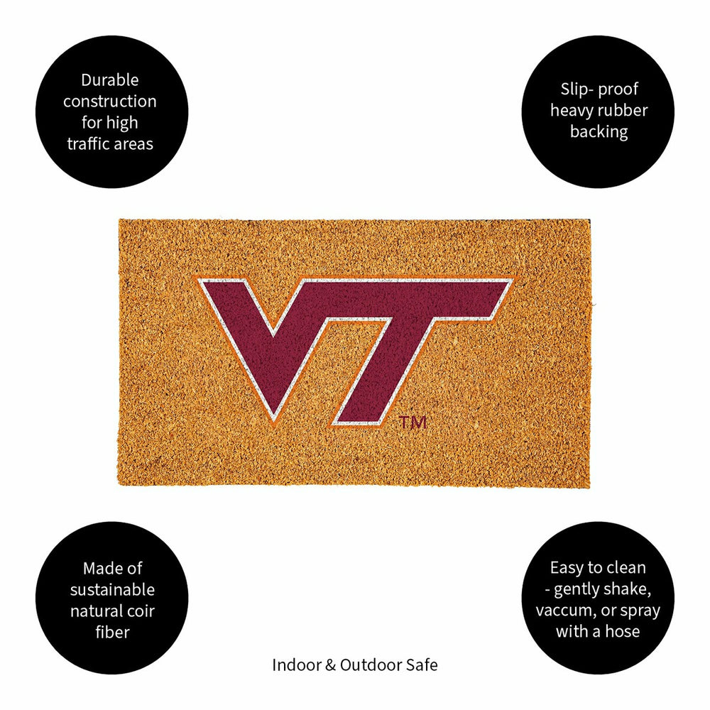 Coir Mat, 16"x28", Virginia Tech, Collegiate