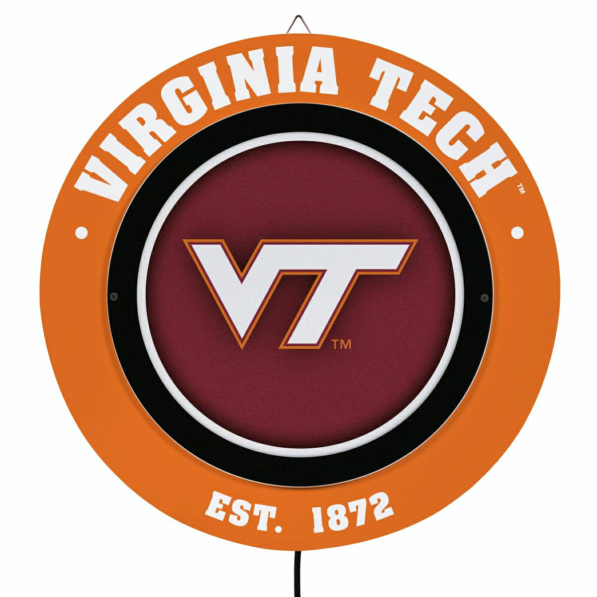 Virginia Tech, Metal Lite, Round, Collegiate