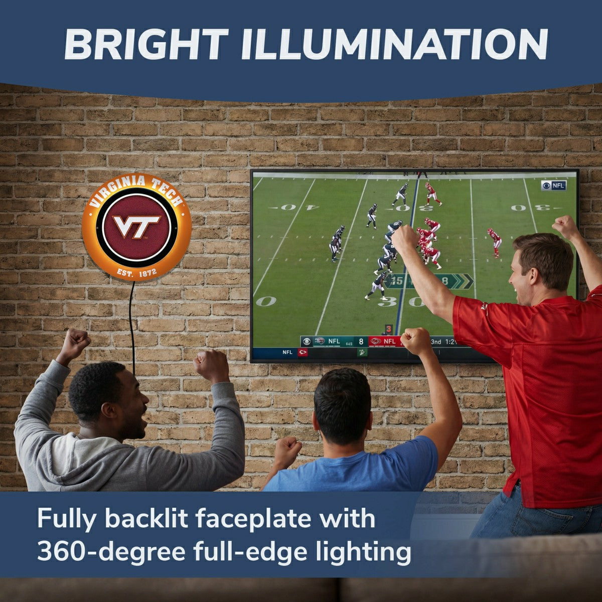 Virginia Tech, Metal Lite, Round, Collegiate
