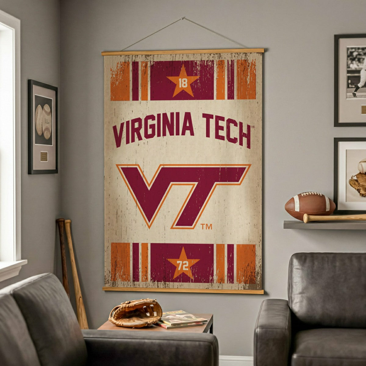 Virginia Tech, Canvas Wall Tapestry, Large, 54x36, Collegiate, Home
