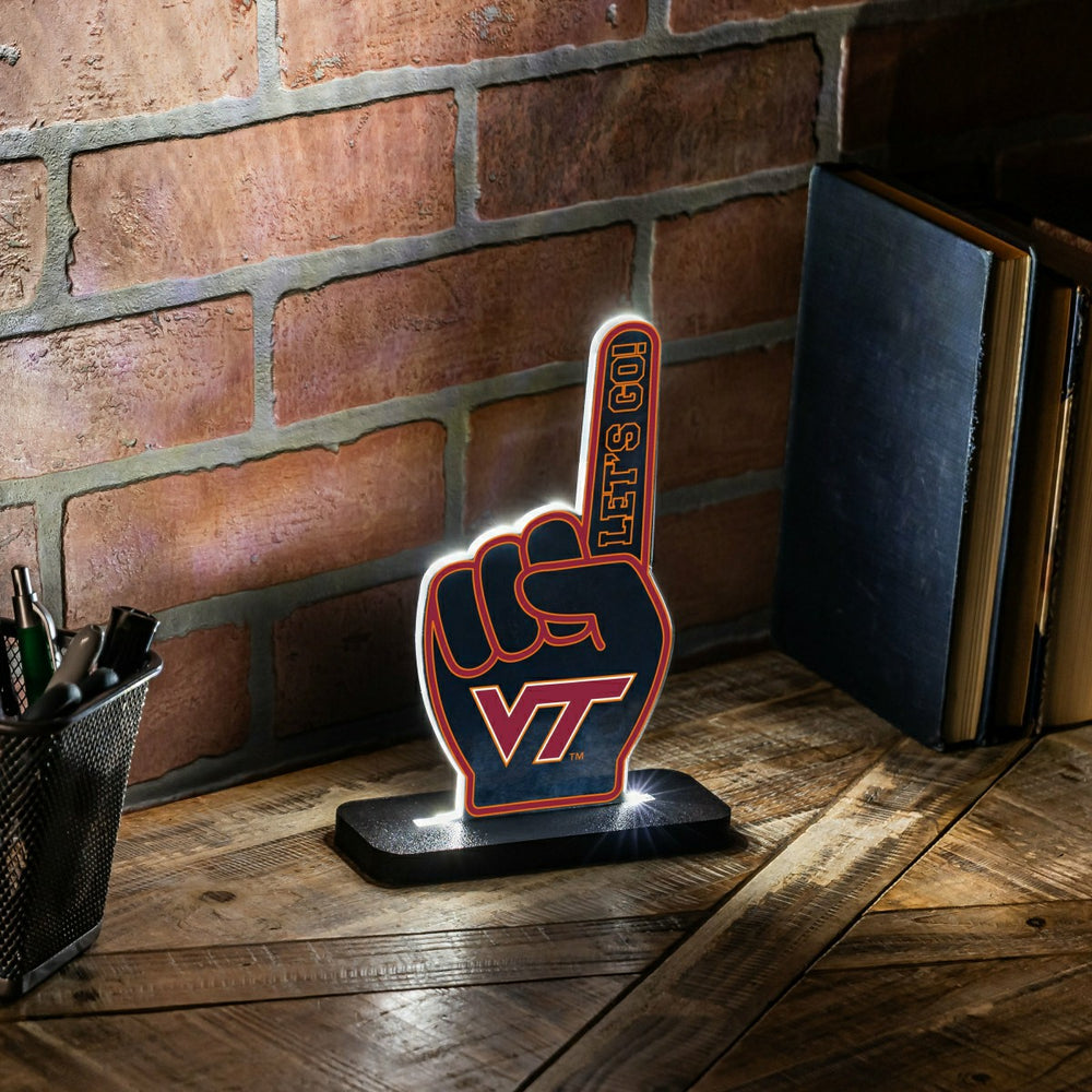 Virginia Tech College Foam Finger Desklite LED Décor, Collegiate, Home