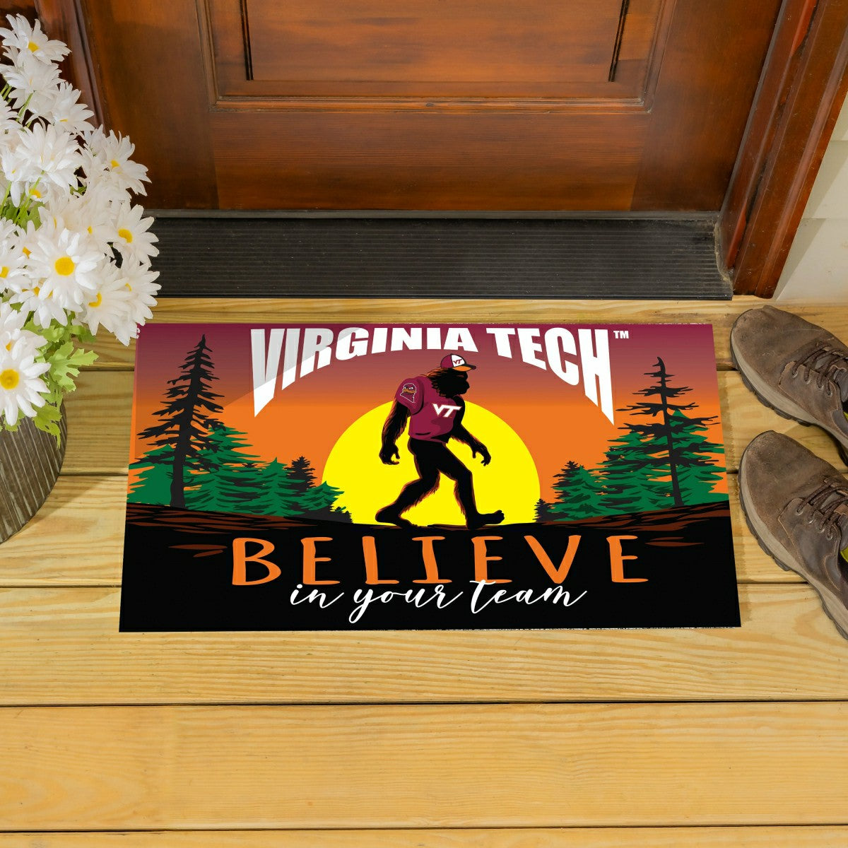 Virginia Tech Bigfoot PVC Mat, 28"x16", Collegiate