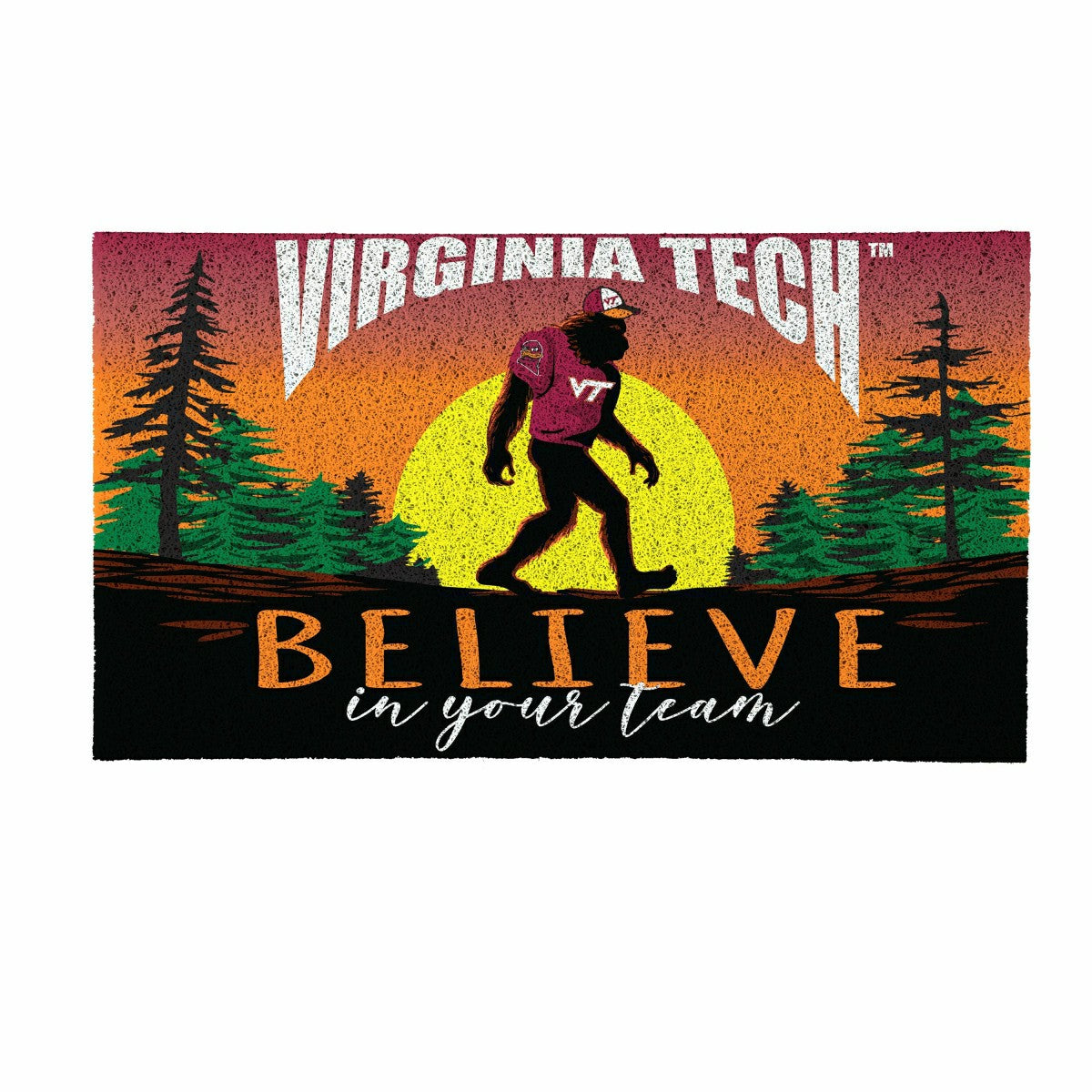 Virginia Tech Bigfoot PVC Mat, 28"x16", Collegiate