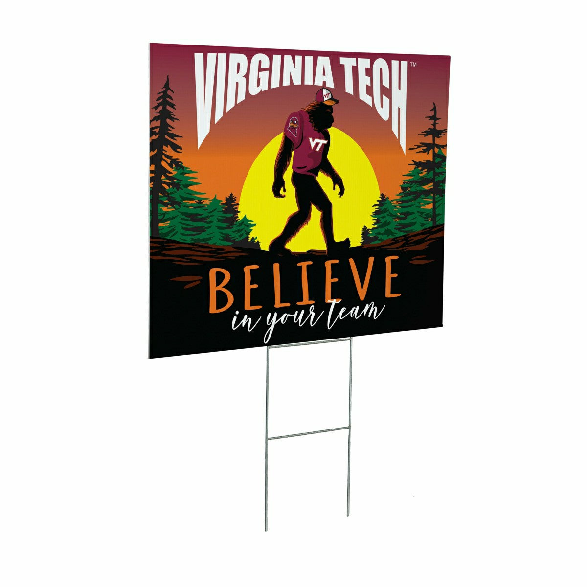Virginia Tech Yard Sign, Bigfoot, Collegiate, Home
