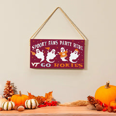 Virginia Tech Halloween Wood Wall Sign, 6x11, Collegiate, Home