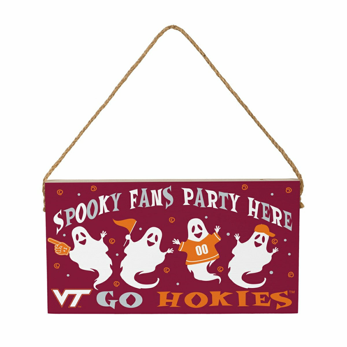 Virginia Tech Halloween Wood Wall Sign, 6x11, Collegiate, Home