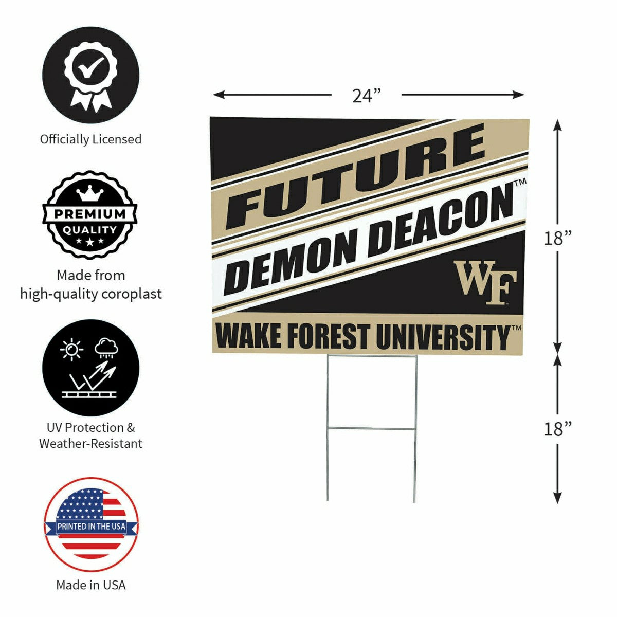 Wake Forest University Coroplast Yard Sign, Future Student, Collegiate, Home