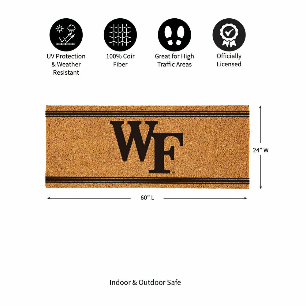 Wake Forest University Extra Large One Color Coir Mat, 60"x24", Collegiate