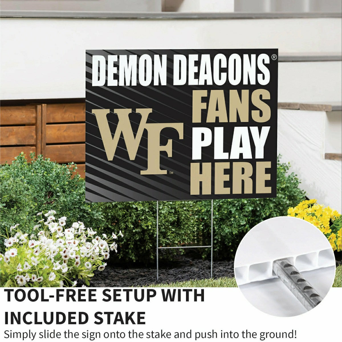Wake Forest University Coroplast Yard Sign "Fans Play Here", Collegiate, Home