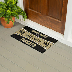 28" x 16" PVC Trapper Mat, Come Back with Tickets, Wake Forest, Collegiate