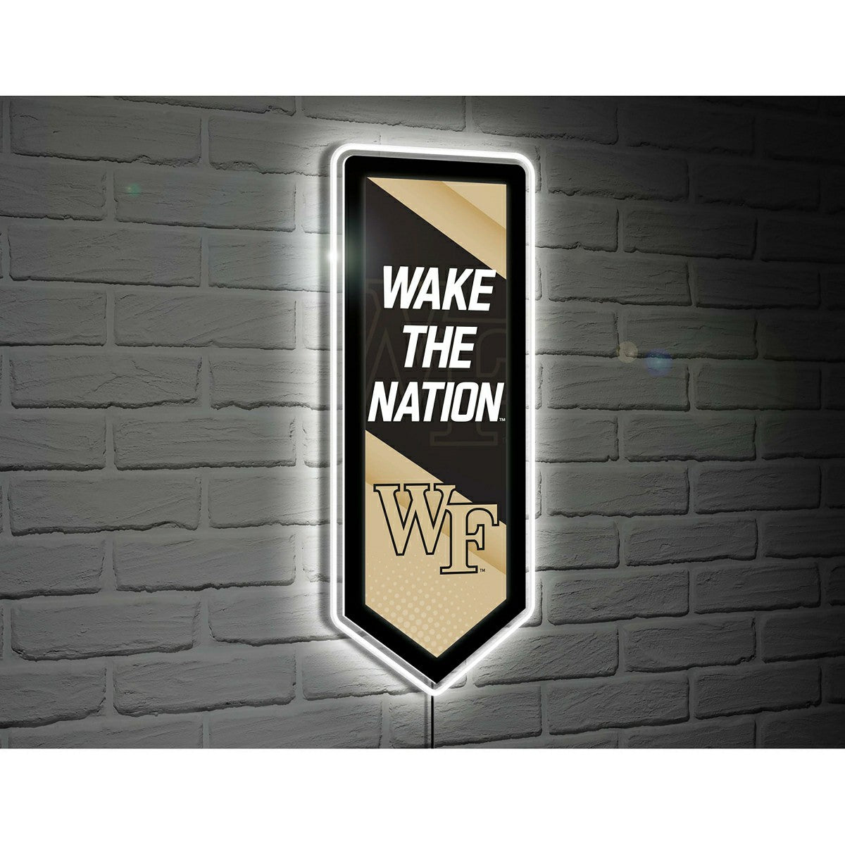 LED Wall Decor, College Football Pennant, Wake Forest University, Collegiate, Home