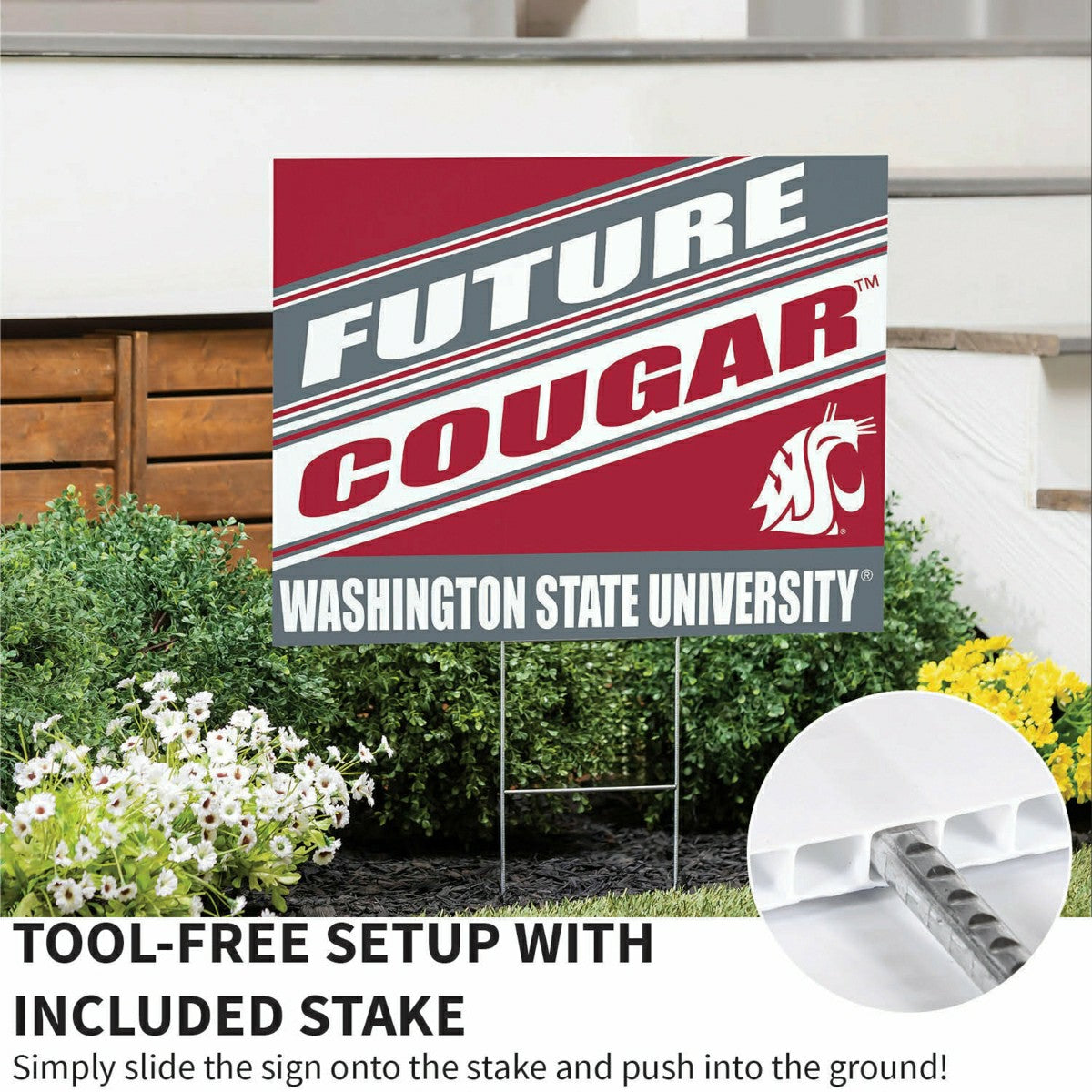 Washington State University Coroplast Yard Sign, Future Student, Collegiate, Home