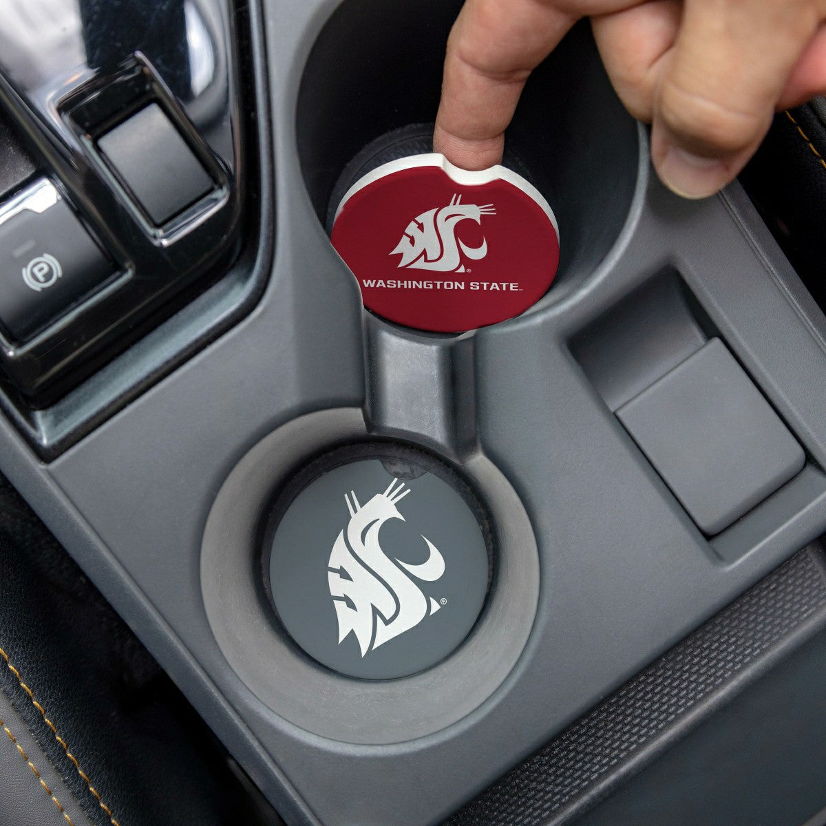 Washington State University Car Coaster Set, 2pc, Collegiate, Home