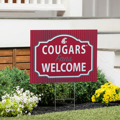 Washington State University Coroplast Yard Sign, "Fans Welcome", Collegiate, Home