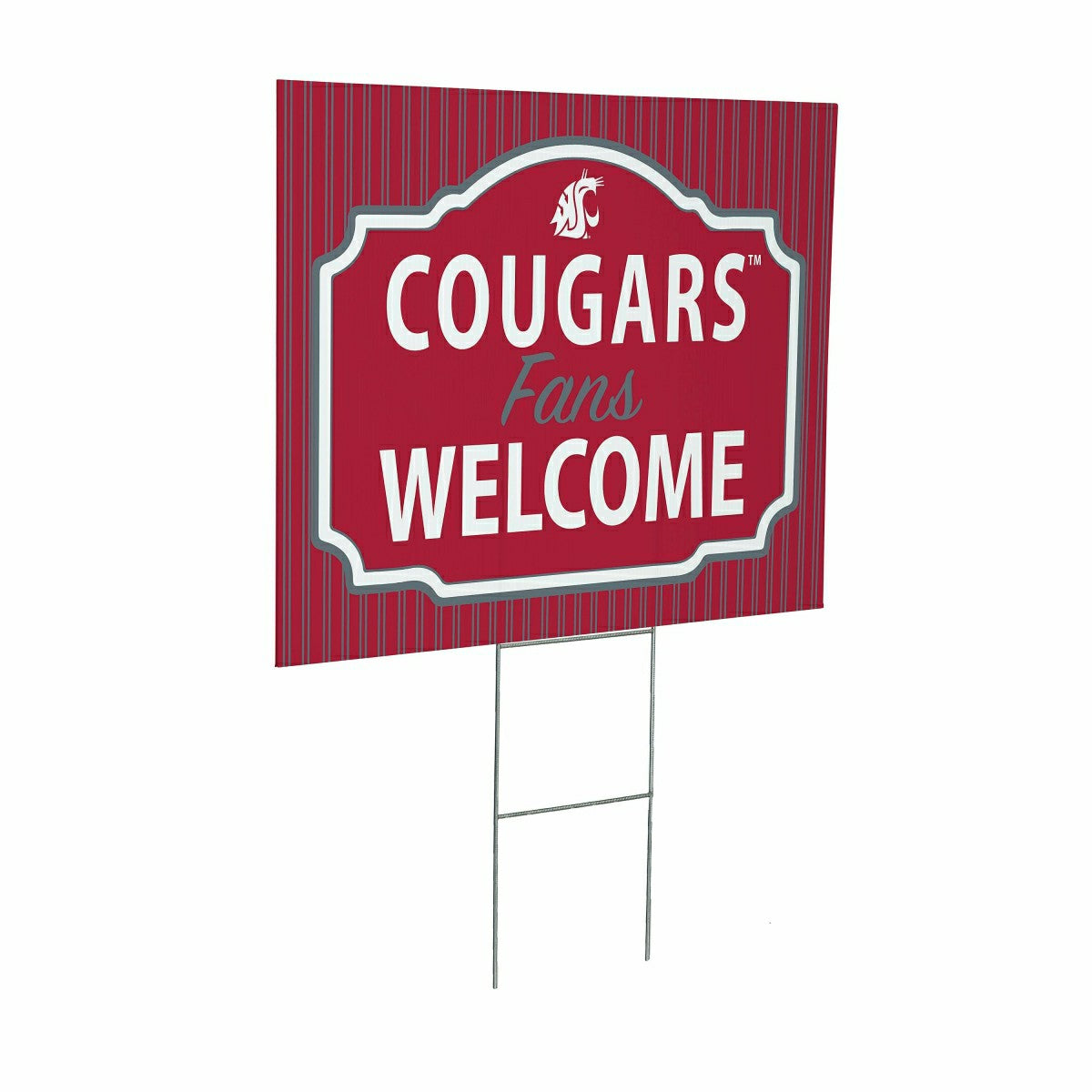 Washington State University Coroplast Yard Sign, "Fans Welcome", Collegiate, Home