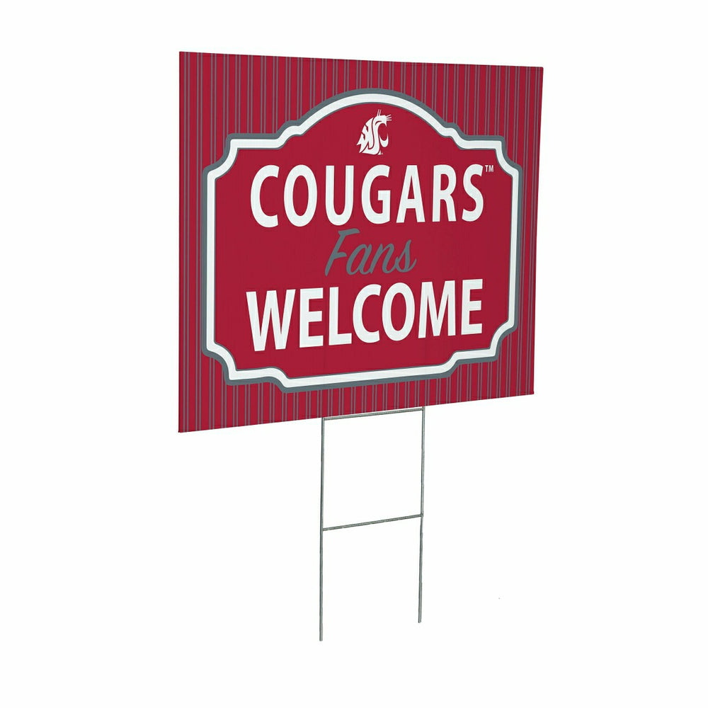 Washington State University Coroplast Yard Sign, "Fans Welcome", Collegiate, Home