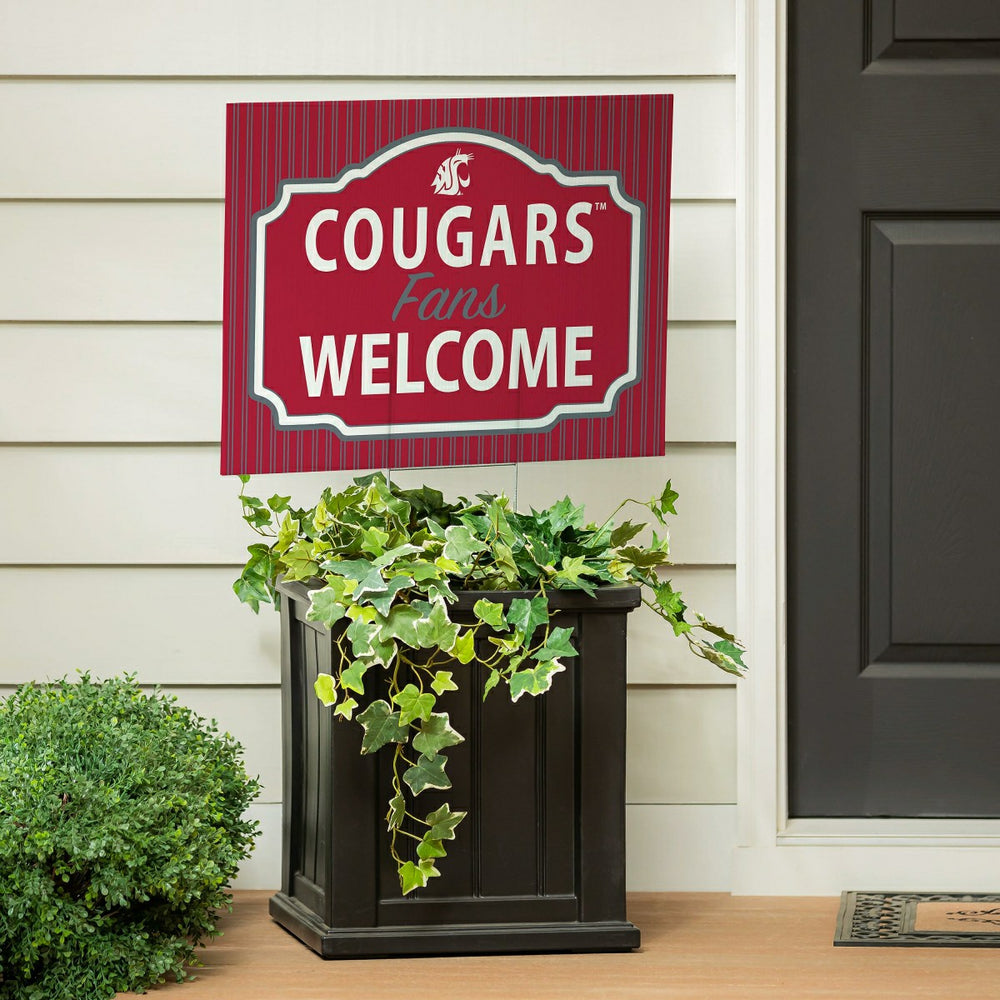 Washington State University Coroplast Yard Sign, "Fans Welcome", Collegiate, Home