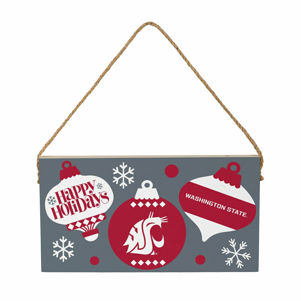 Washington State University Holiday Wood Wall Sign, 6x11, Collegiate, Home