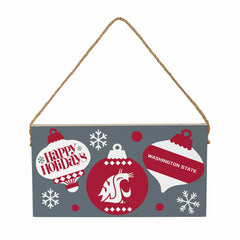 Washington State University Holiday Wood Wall Sign, 6x11, Collegiate, Home