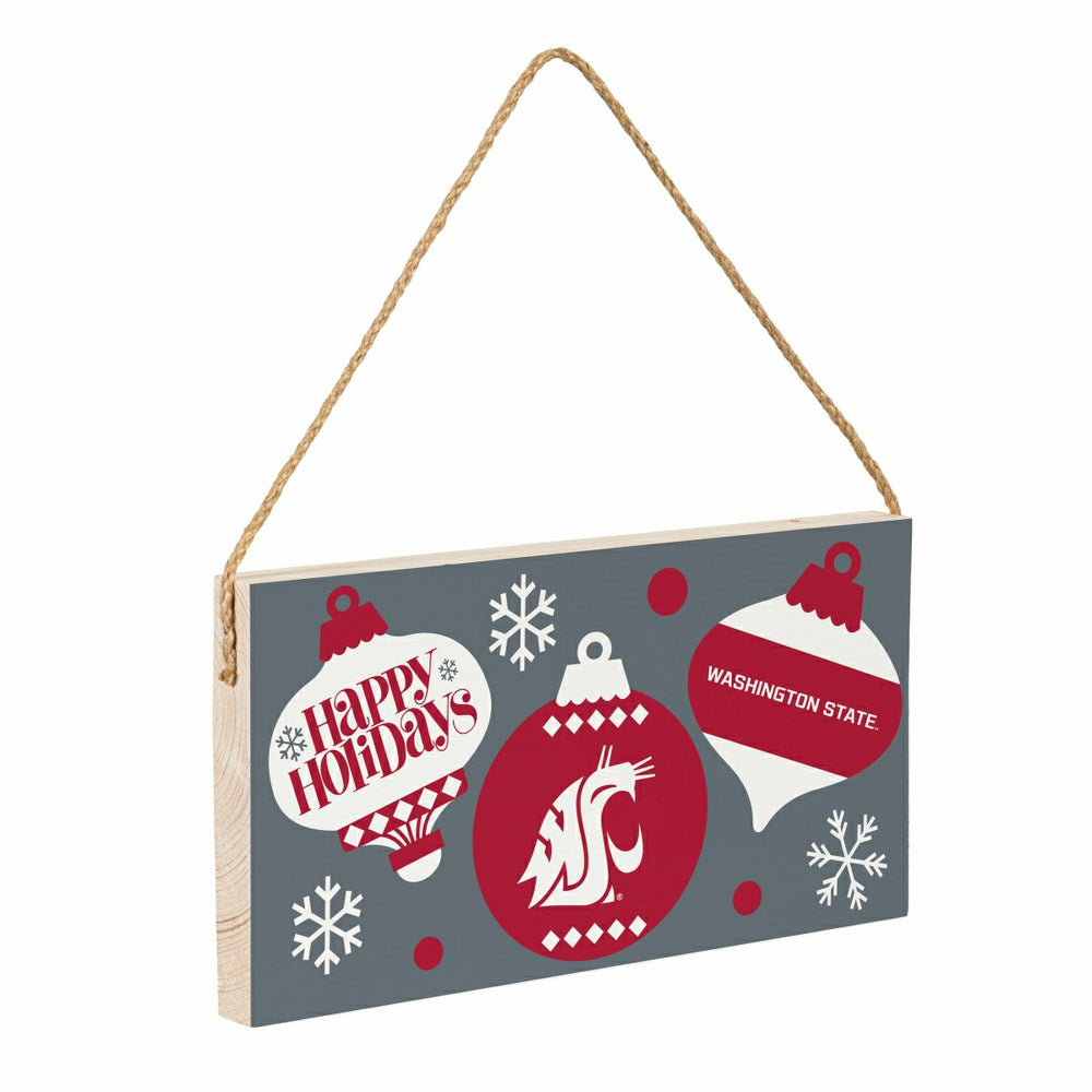 Washington State University Holiday Wood Wall Sign, 6x11, Collegiate, Home