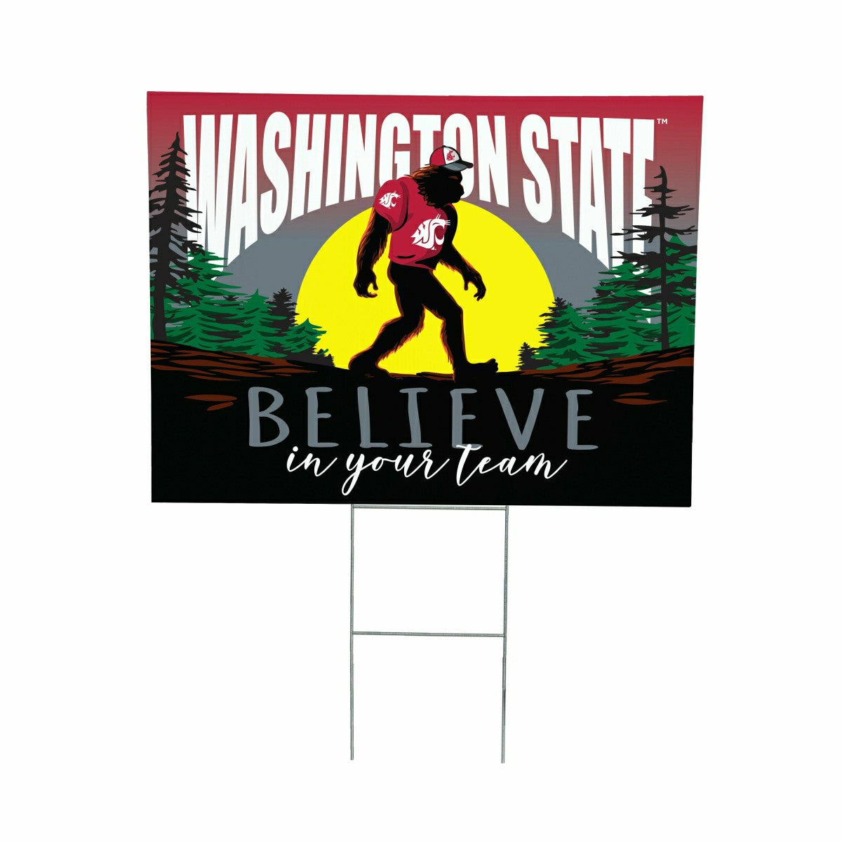 Washington State University Yard Sign, Bigfoot, Collegiate, Home