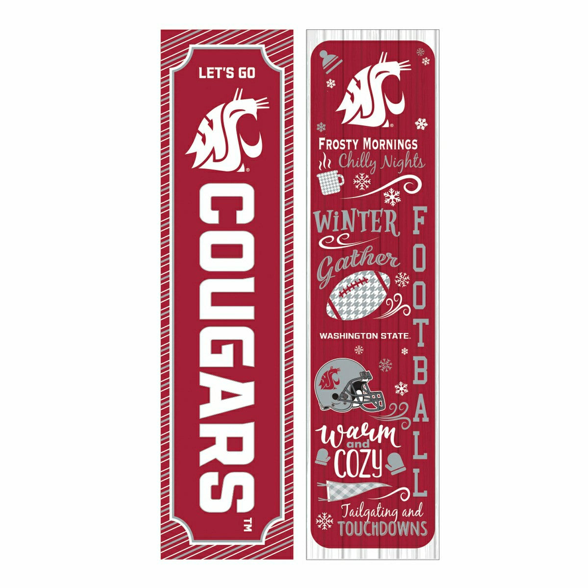 46" Double Sided Leaner, Washington State University, Winter Seasonal, Collegiate, Home